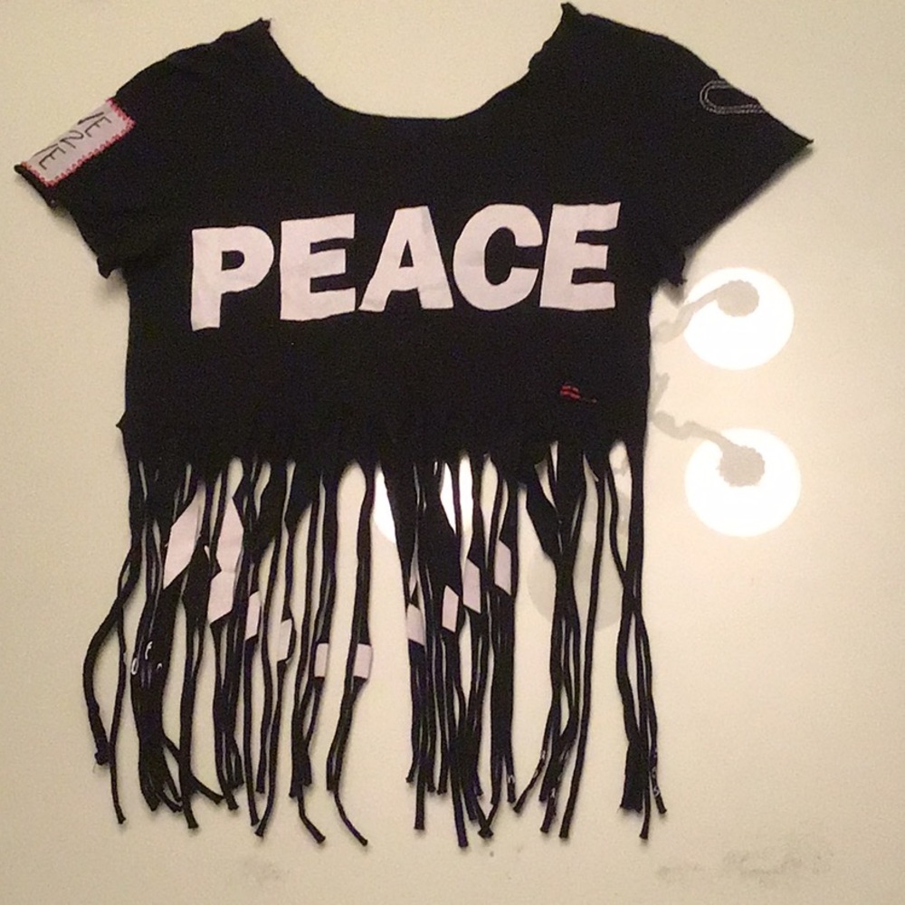 Peace Love World Crop Top